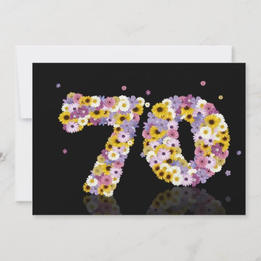 70. Geburtstagsparty mit Blumenbriefen Einladung (Vorderseite)