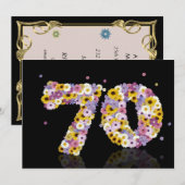 70. Geburtstagsparty mit Blumenbriefen Einladung (Vorne/Hinten)