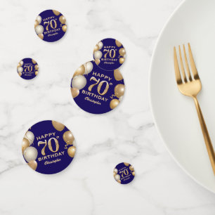 70. Geburtstagsparty Navy Blue and Gold Balloons Konfetti