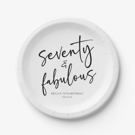 70. Geburtstagsparty Pappteller (Vorderseite)