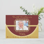 70. Geburtstagsparty Personalisierte Einladung (Stehend Vorderseite)