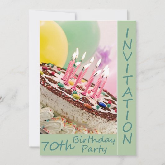 70. Geburtstagsparty Personalisierte Einladung (Vorderseite)