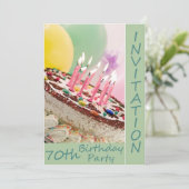70. Geburtstagsparty Personalisierte Einladung (Stehend Vorderseite)