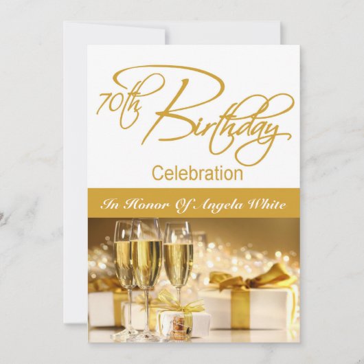 70. Geburtstagsparty Personalisierte Einladung (Vorderseite)