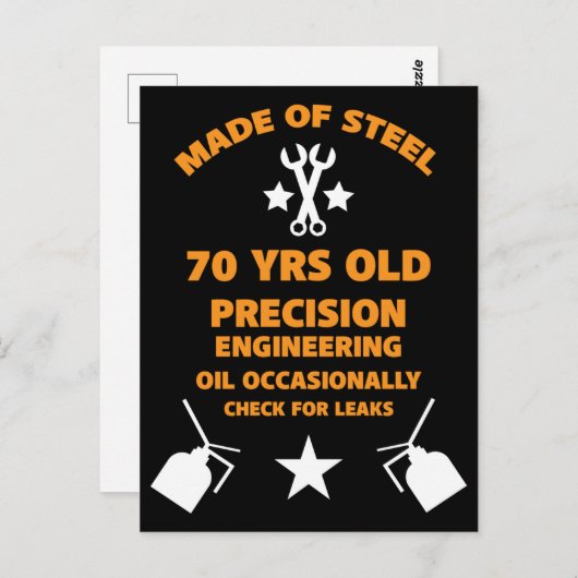 70. Geburtstagsparty Postkarte (Vorne/Hinten)