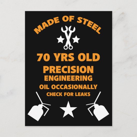 70. Geburtstagsparty Postkarte (Vorderseite)