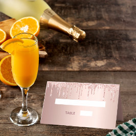 70. Geburtstagsparty Rose Gold Glitzer rosa Funkel Platzkarte