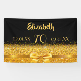 70. Geburtstagsparty schwarz Gold eleganter Empfan Banner