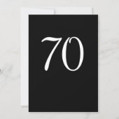 70. Geburtstagsparty Schwarz-Weiß Einladung (Rückseite)