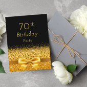 70. Geburtstagsparty schwarze Goldbug Einladung Postkarte