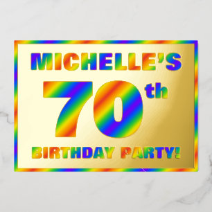 70. Geburtstagsparty — Spaß, Regenbogenspektrum "7 Folieneinladung