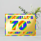 70. Geburtstagsparty — Spaß, Regenbogenspektrum "7 Folieneinladung (Stehend vorne)