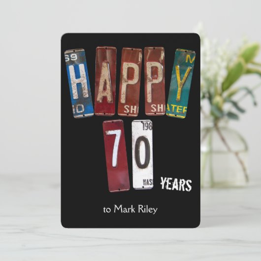 70. Geburtstagsparty-Teller Einladung (Stehend Vorderseite)