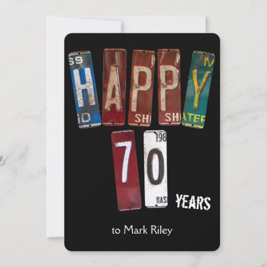 70. Geburtstagsparty-Teller Einladung (Vorderseite)