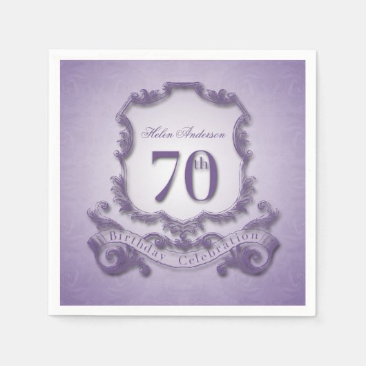 70. Geburtstagsparty Vintages Papier Napkins Serviette (Vorderseite)