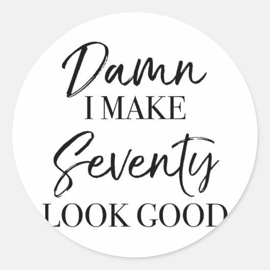 70. Geburtstagsstärke Runder Aufkleber (Vorderseite)