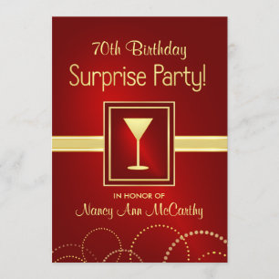 70. Geburtstagsüberraschung Party Champagne Einladung