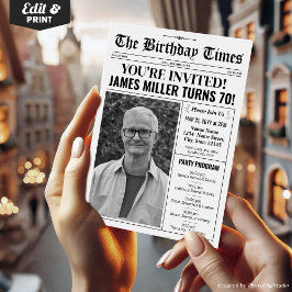 70. Geburtstagszeitung Einladung mit Programm