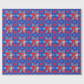 70. Geschenkverpackung des blauen Rotes des Geschenkpapier (Flach)