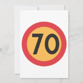 70 Geschwindigkeitsbegrenzungszeichen für den Stra Einladung (Vorderseite)