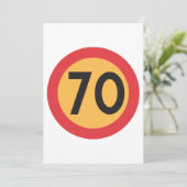 70 Geschwindigkeitsbegrenzungszeichen für den Stra Einladung (Stehend Vorderseite)