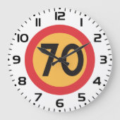 70 Geschwindigkeitsbegrenzungszeichen für den Stra Große Wanduhr (Vorderseite)