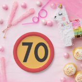 70 Geschwindigkeitsbegrenzungszeichen für den Stra Pappteller (Party)