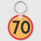 70 Geschwindigkeitsbegrenzungszeichen für den Stra Schlüsselanhänger (Rückseite)