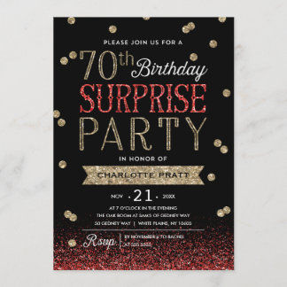 70. Glitzer Confetti Überraschung Party Einladung