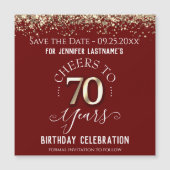 70. Gold Geburtstag Speichern Sie das Date Magnet (Vorderseite)