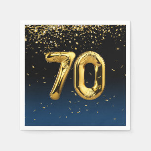 70. Goldballons und Confetti Napkins Serviette
