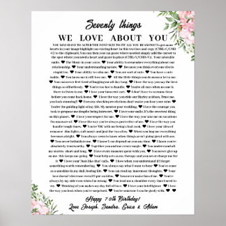 70 Gründe für unsere Liebe Poster