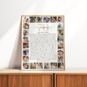 70 Gründe, warum wir dich lieben Foto-Collage-Gesc Poster