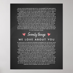 70 Gründe, warum wir Ihnen ein Geburtstagsgeschenk Poster