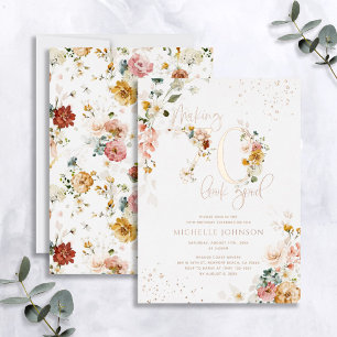 70 gut aussehen lassen Florale Rose Gold Folieneinladung