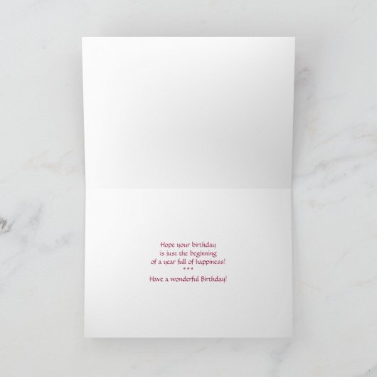 70. Happy Birthday Card - Blume Karte (Innenseite)