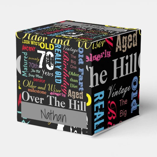 70. Happy BIrthday in a Graffiti Style Geschenkschachtel (Rückseite)