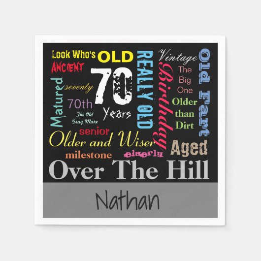 70. Happy BIrthday in a Graffiti Style Serviette (Vorderseite)