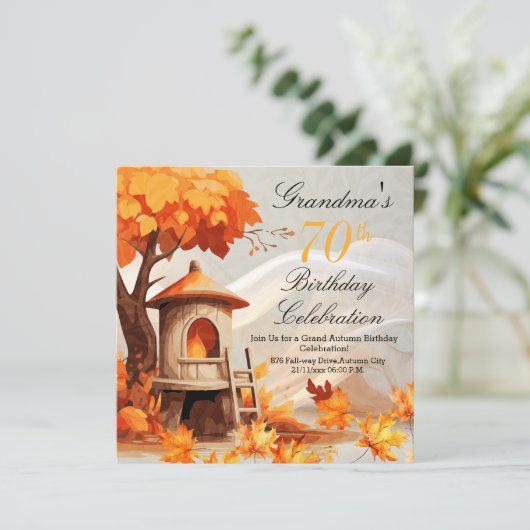 70 Herbst - Einladung (Stehend Vorderseite)