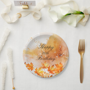 70 Herbst Geburtstag Pappteller