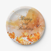 70 Herbst Geburtstag Pappteller (Vorderseite)
