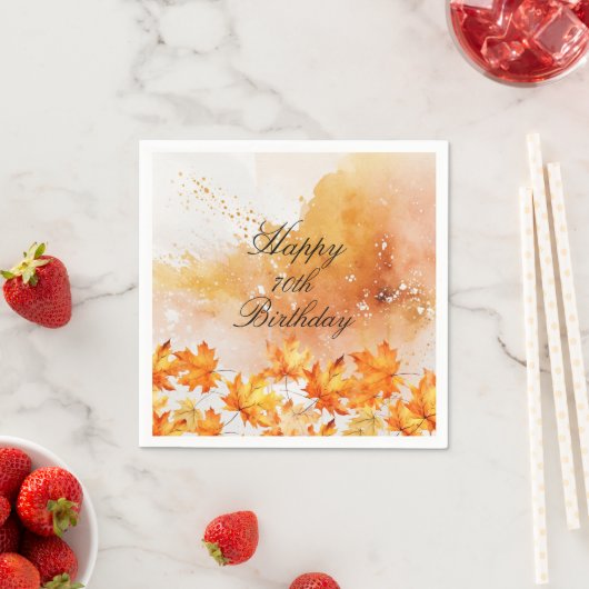 70 Herbst Geburtstag Serviette (Beispiel)
