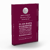 70. Hochzeit Geburtstag Custom Gift Plaque Fotoblock (Links)