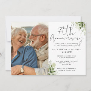 70. Hochzeitsjubiläum Florale Grünpflanzen Einladung