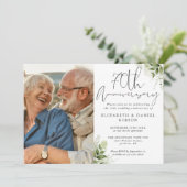 70. Hochzeitsjubiläum Florale Grünpflanzen Einladung (Stehend Vorderseite)