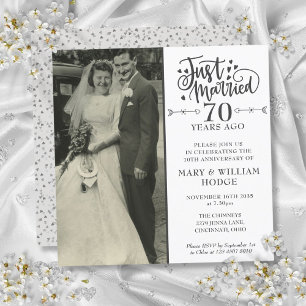 70. Hochzeitsjubiläum Hochzeit Foto Quadrat Einladung