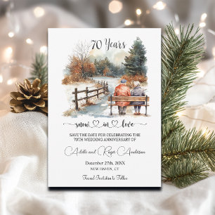 70. Hochzeitsjubiläum Winterlandschaft Romantisch Save The Date