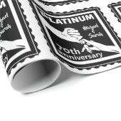 70. Hochzeitstag blaues Platin traditionell Geschenkpapier (Rolleneckpunkt)