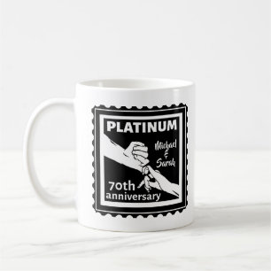 70. Hochzeitstag blaues Platin traditionell Kaffeetasse