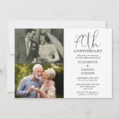 70. Hochzeitstag damals und jetzt 2 Foto Einladung (Vorderseite)